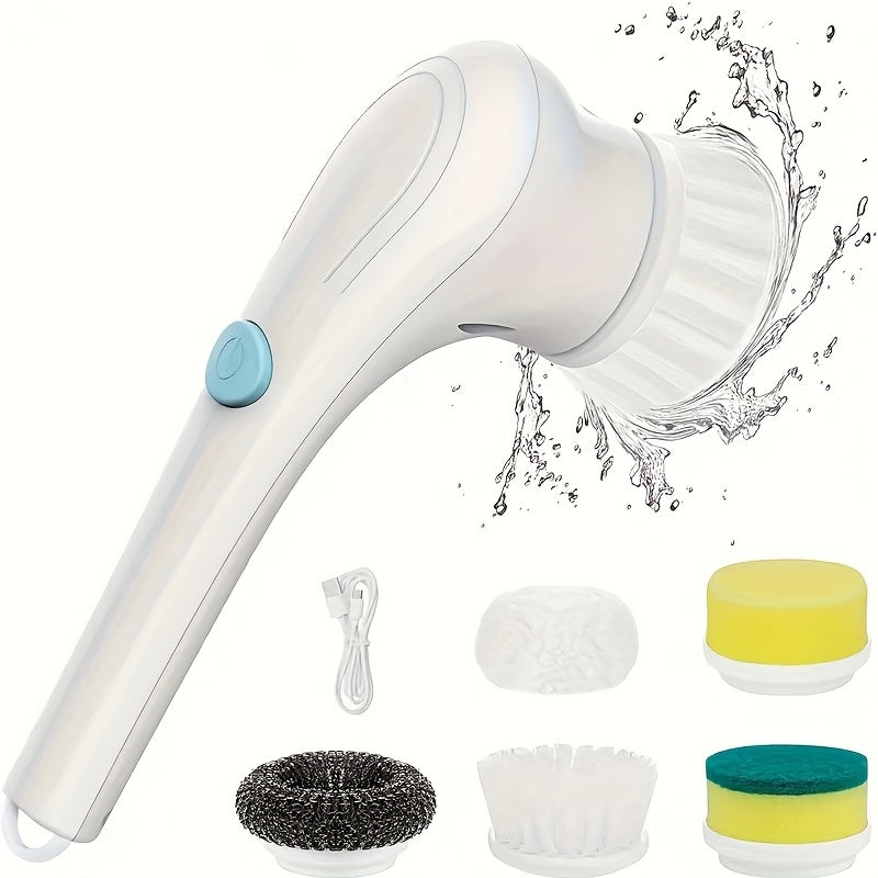 Electric Rotary Brush with 5 Replaceable Brush Heads