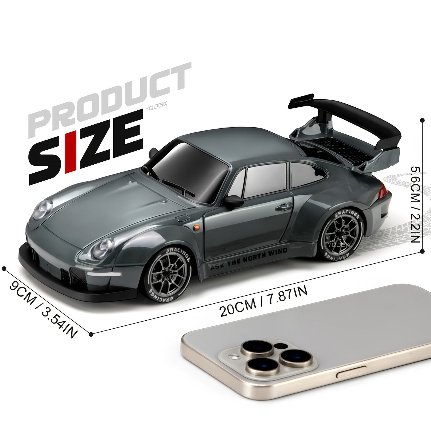 Remote Control Drift Car – 2.4GHz 4WD with LED Lights, Tires & Obstacle Tools | High-Speed RC Car for Kids | Ideal Gift for Birthday, Halloween & Christmas