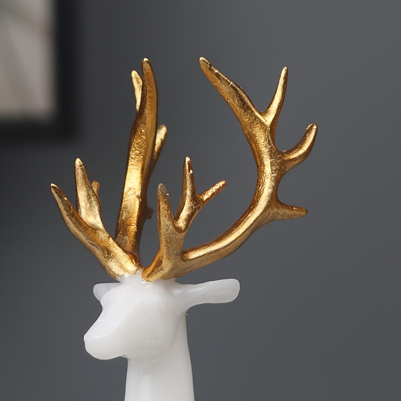 2pcs/set Golden & White Standing Deer – Romantic Home Decor Gift