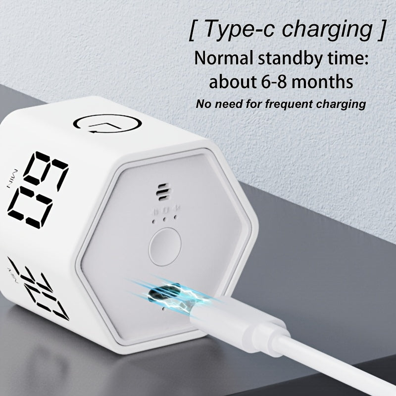 New 60-Minute Digital Timer with Type-C Charging & Large Display