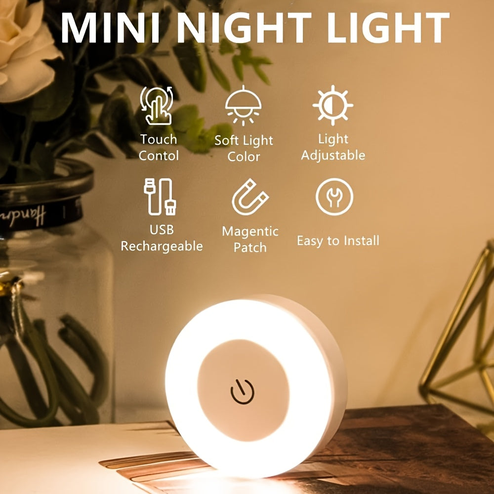 Touch-Activated LED Wall Light – USB Rechargeable | Adjustable Color Temperature | Warm Yellow Light | Modern Indoor Lighting for Bedroom, Living Room & Study