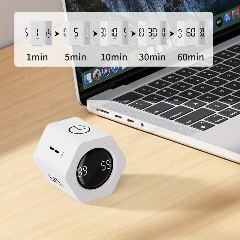 New 60-Minute Digital Timer with Type-C Charging & Large Display