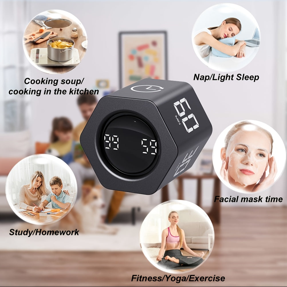New 60-Minute Digital Timer with Type-C Charging & Large Display