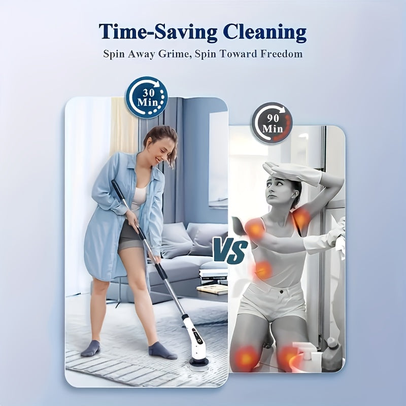 Electric Rotary Scrubber – Cordless Spin Scrubber with Dual Adjustable Speeds