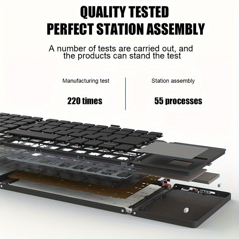 Ultra-Thin Wireless Folding Keyboard with Touchpad