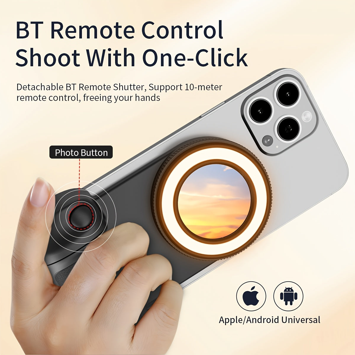 🔥 50% OFF ✨ Maglev Phone Camera Mount 📸 | 1/4'' Copper Thread 🔩 | Built-in Fill Light 💡 + Adjustable Brightness 🔆