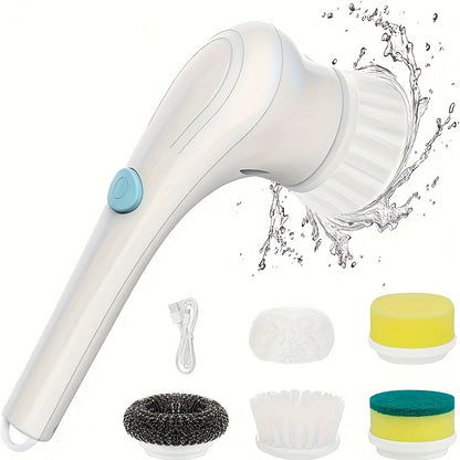 Electric Rotary Brush with 5 Replaceable Brush Heads