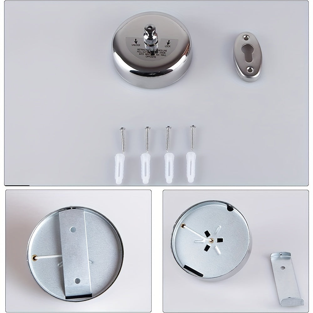 Heavy-Duty Retractable Clothesline – No-Drill, Stainless Steel, Space-Saving Design