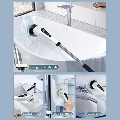 Electric Rotary Scrubber – Cordless Spin Scrubber with Dual Adjustable Speeds