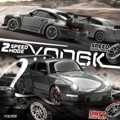 Remote Control Drift Car – 2.4GHz 4WD with LED Lights, Tires & Obstacle Tools | High-Speed RC Car for Kids | Ideal Gift for Birthday, Halloween & Christmas