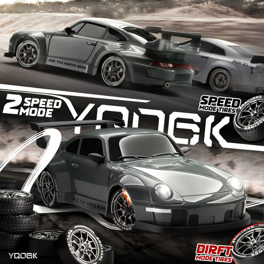 Remote Control Drift Car – 2.4GHz 4WD with LED Lights, Tires & Obstacle Tools | High-Speed RC Car for Kids | Ideal Gift for Birthday, Halloween & Christmas