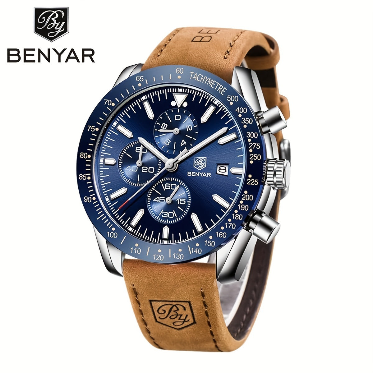 Men Analog Quartz Chronograph Waterproof Luminous Designer Mens Wrist Watches Business Work Sport Casual Dress Watch with Silicone Strap Elegant Gifts for Men