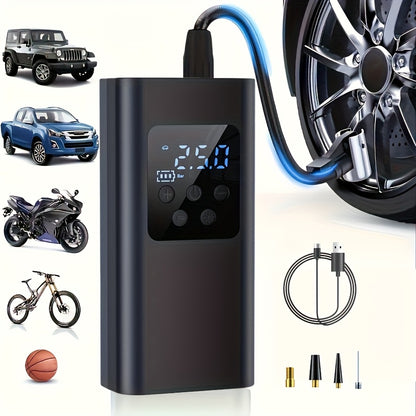 Portable Digital Tire Inflator – Fast & Compact Air Compressor for Car, Bike & More