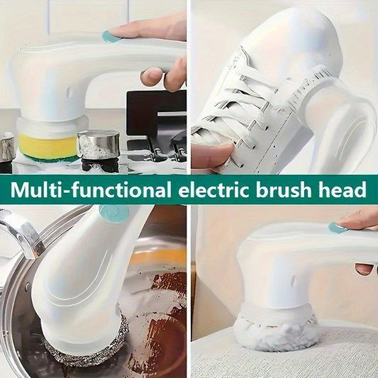 Electric Rotary Brush with 5 Replaceable Brush Heads