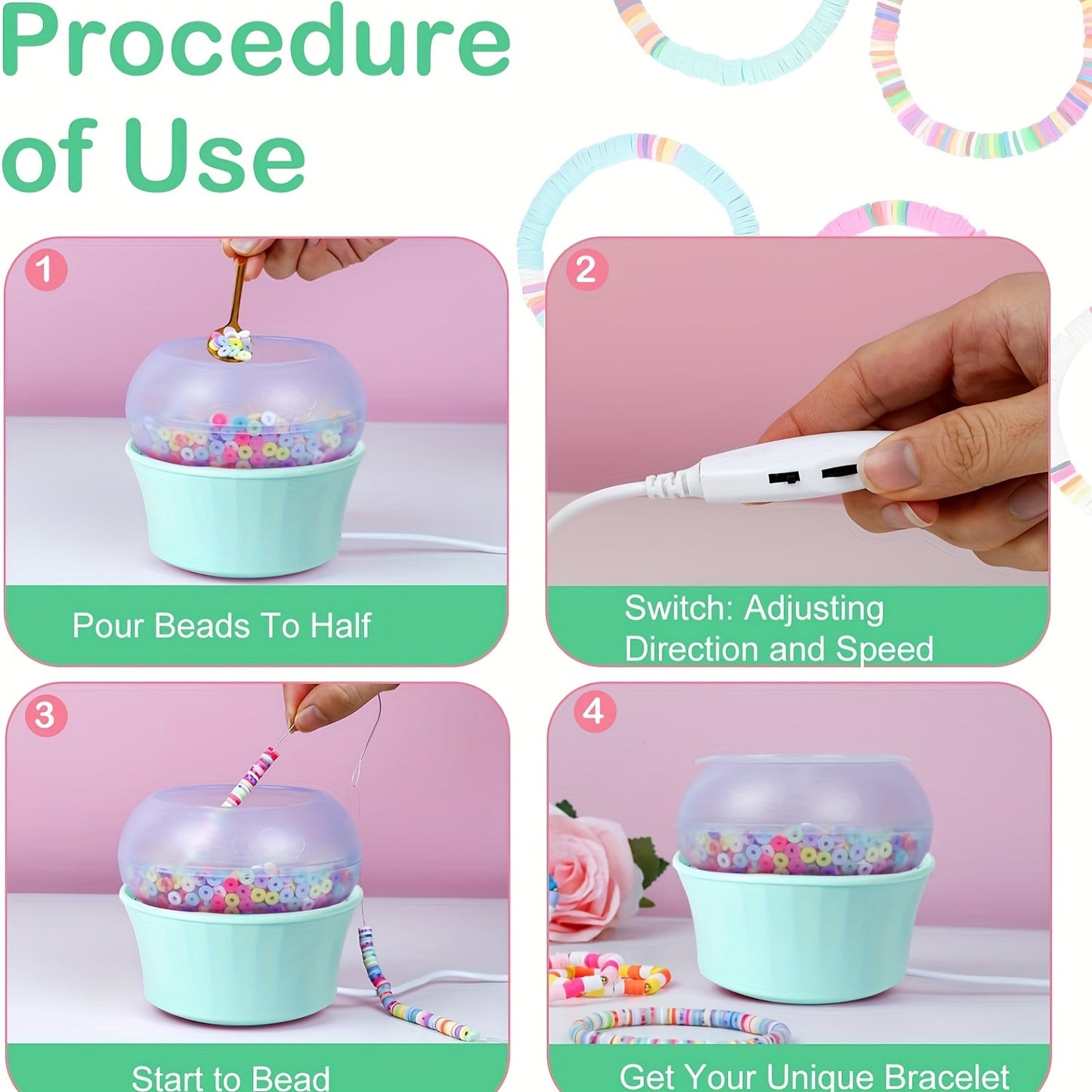 USB-powered bead machine, automatic beading machine, DIY tool for weaving beads