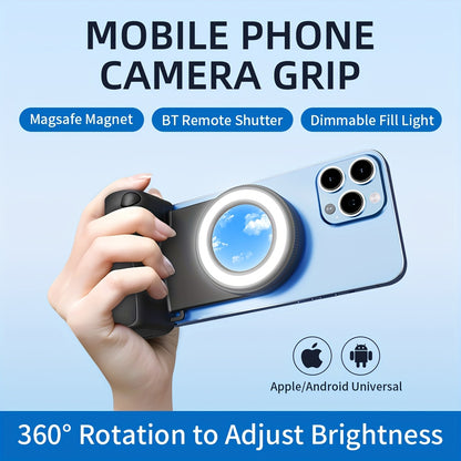 🔥 50% OFF ✨ Maglev Phone Camera Mount 📸 | 1/4'' Copper Thread 🔩 | Built-in Fill Light 💡 + Adjustable Brightness 🔆