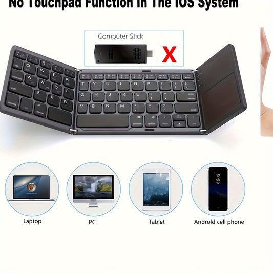Ultra-Thin Wireless Folding Keyboard with Touchpad