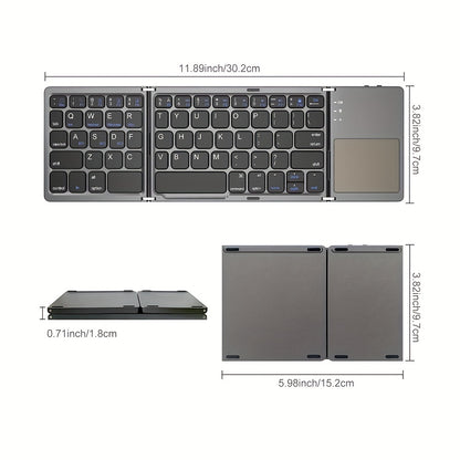 Ultra-Thin Wireless Folding Keyboard with Touchpad