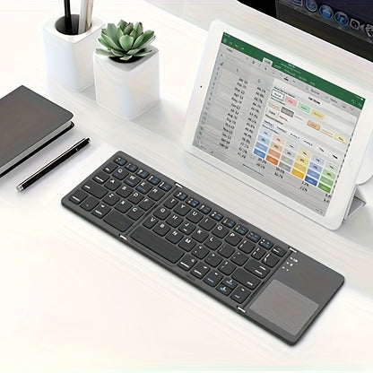 Ultra-Thin Wireless Folding Keyboard with Touchpad