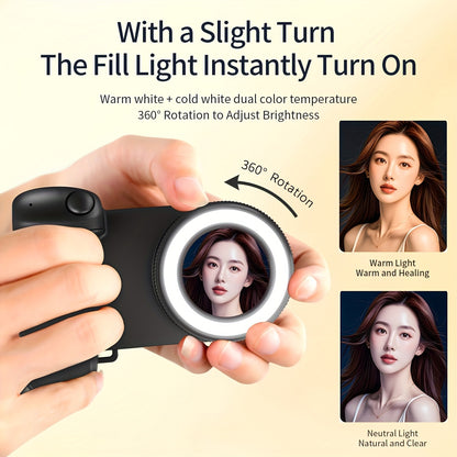 🔥 50% OFF ✨ Maglev Phone Camera Mount 📸 | 1/4'' Copper Thread 🔩 | Built-in Fill Light 💡 + Adjustable Brightness 🔆