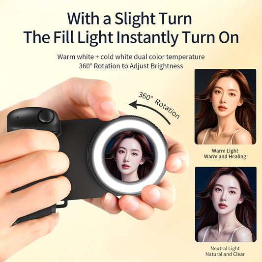 🔥 50% OFF ✨ Maglev Phone Camera Mount 📸 | 1/4'' Copper Thread 🔩 | Built-in Fill Light 💡 + Adjustable Brightness 🔆
