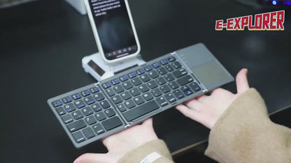 Ultra-Thin Wireless Folding Keyboard with Touchpad